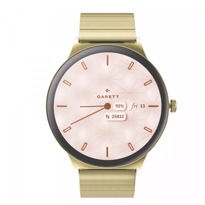 Smartwatch Garett Verona 2 Gold Steel con Bluetooth y medidor de frecuencia cardíaca