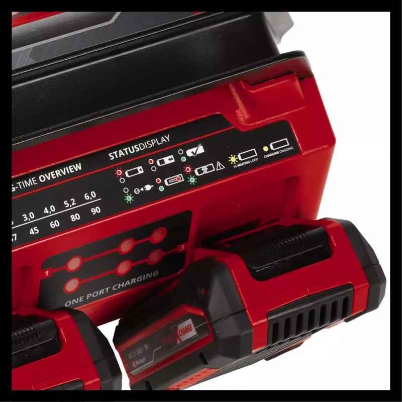 Cargador universal EINHELL Power X-Quattrocharger 4A - Power X-Change para 4 baterías (indicador LED de estado | carga en paralelo | carga rápida | gestión de carga | Re