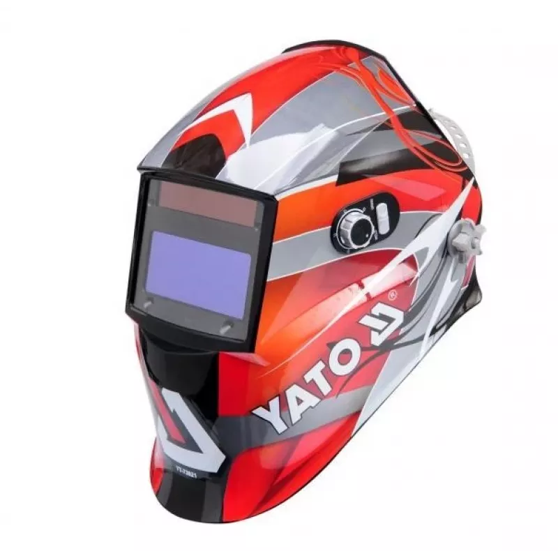 Yato YT-73921 careta de soldar con oscurecimiento automático, negro/rojo/plata