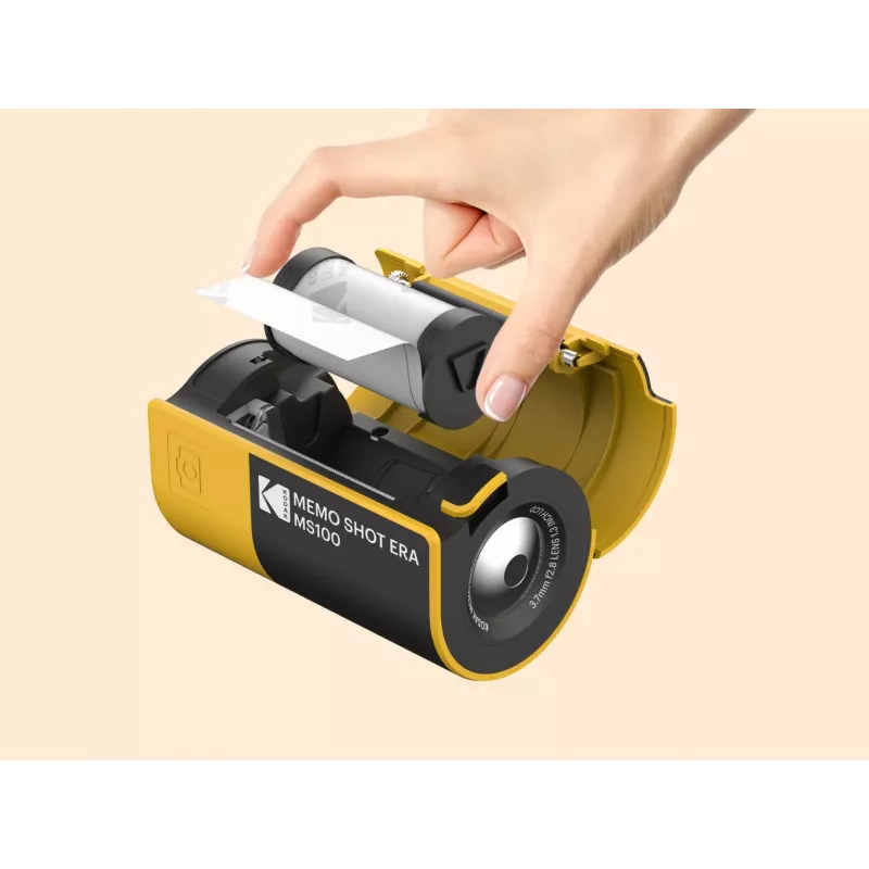 Kodak Memo Shot Era MS100 Cámara instantánea e impresora de etiquetas, amarillo