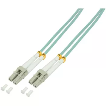 Logilink - Cable de parcheo - LC multimodo (macho) - LC multimodo (macho) - 1 m - Fibra óptica - 50/125 micrómetros - OM3 - Libre de halógenos - aguamarina (FP3LC01)