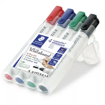 Rotulador Staedtler Lumocolor 351 WP4 punta redonda negro azul verde rojo