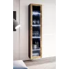 Vitrina Cama Meble VIGO 180 de pared con puertas de cristal 1800×400×300 mm negro/roble wotan
