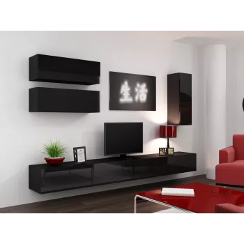 Soporte de TV Cama VIGO 140 30/140/40 negro/negro brillante