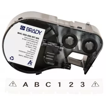Brady Corporation M4C-500-595-WT-BK vinilo Negro sobre Blanco 12,70 mm x 7,62 m permanente (170818)