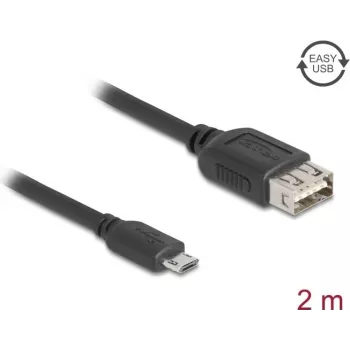 Cable USB DELOCK 81519 — USB 2.0, Micro-USB B a USB A, 2 m, negro