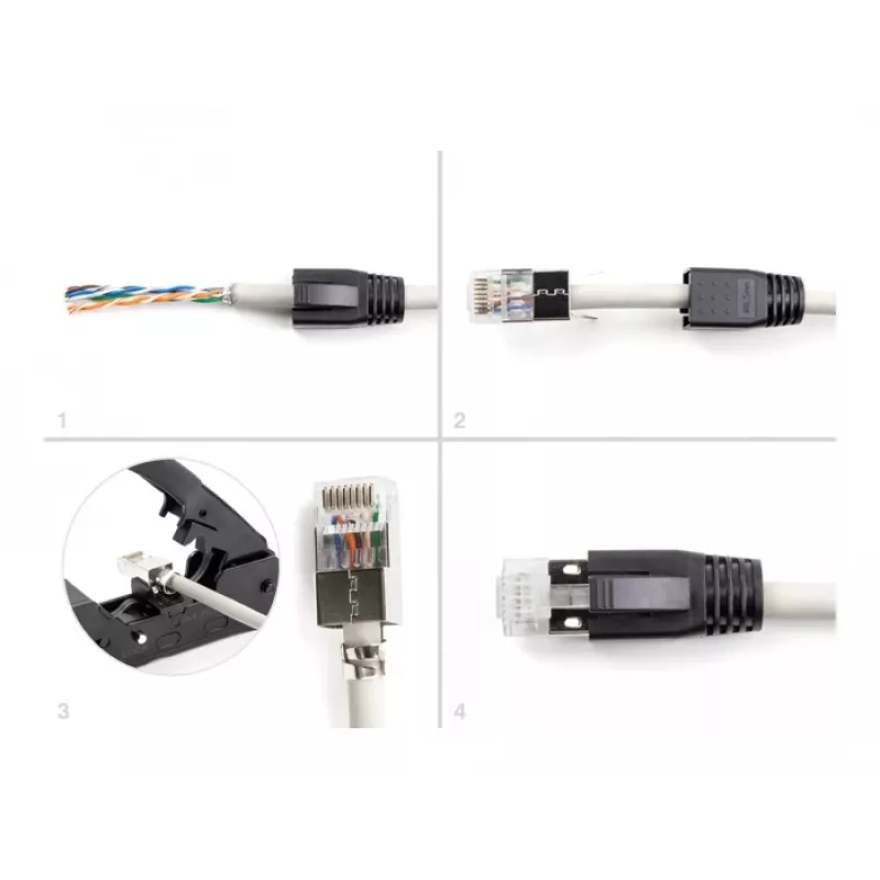 Conector de cable DeLOCK 66903 RJ-45 negro metálico conector macho 25 uds.