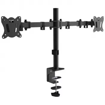 Soporte de mesa para doble monitor MONTIS Dual Monitor Mount Everest MT015, 13–27 pulgadas, 2 brazos, máx. 16 kg, VESA 75x75–100x100, negro