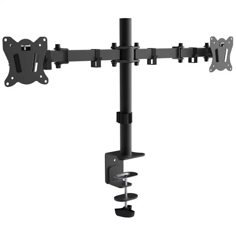 Soporte de mesa para doble monitor MONTIS Dual Monitor Mount Everest MT015, 13–27 pulgadas, 2 brazos, máx. 16 kg, VESA 75x75–100x100, negro