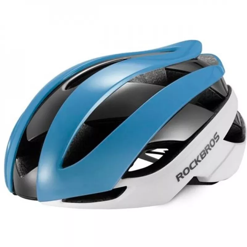 ROCKBROS Casco de bicicleta ajustable M 55-58 cm azul-blanco