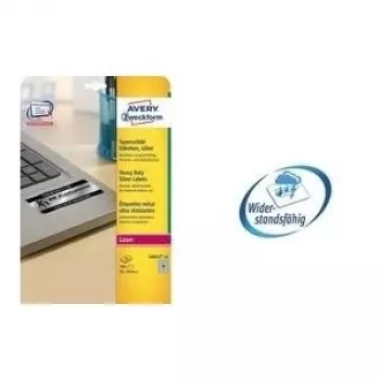 Etiquetas de impresora autoadhesivas AVERY L6013-20 Silver Heavy Duty Labels