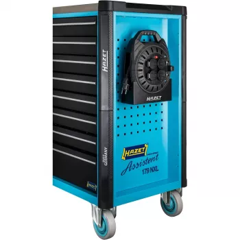 Tambor de cable Hazet 161N-3D, 10,00 m cable, negro, alargador eléctrico portátil