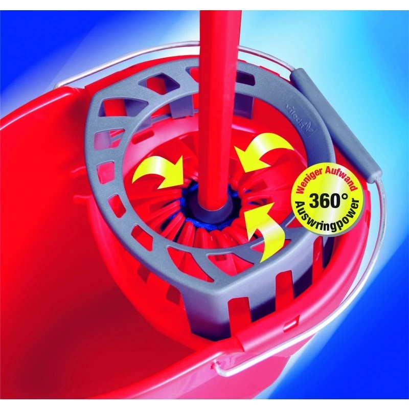 Vileda SuperMocio Torsion Power cubo con escurridor, rojo
