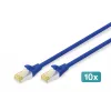DIGITUS CAT 6A S/FTP juego de cables de conexión DK-1644-A-0025-B-10, 0,25 m, azul, 10 uds.
