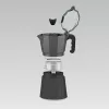 Cafetera moka Maestro MR-1666-6 negra — cafetera espresso manual para fogones, 6 tazas, 300 ml, aluminio negro