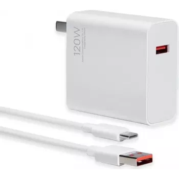 Xiaomi - HyperCharge Original - cable Type-C - 120W - blanco - cargador rápido adaptador de viaje enchufe EU (MDY-13-EE)