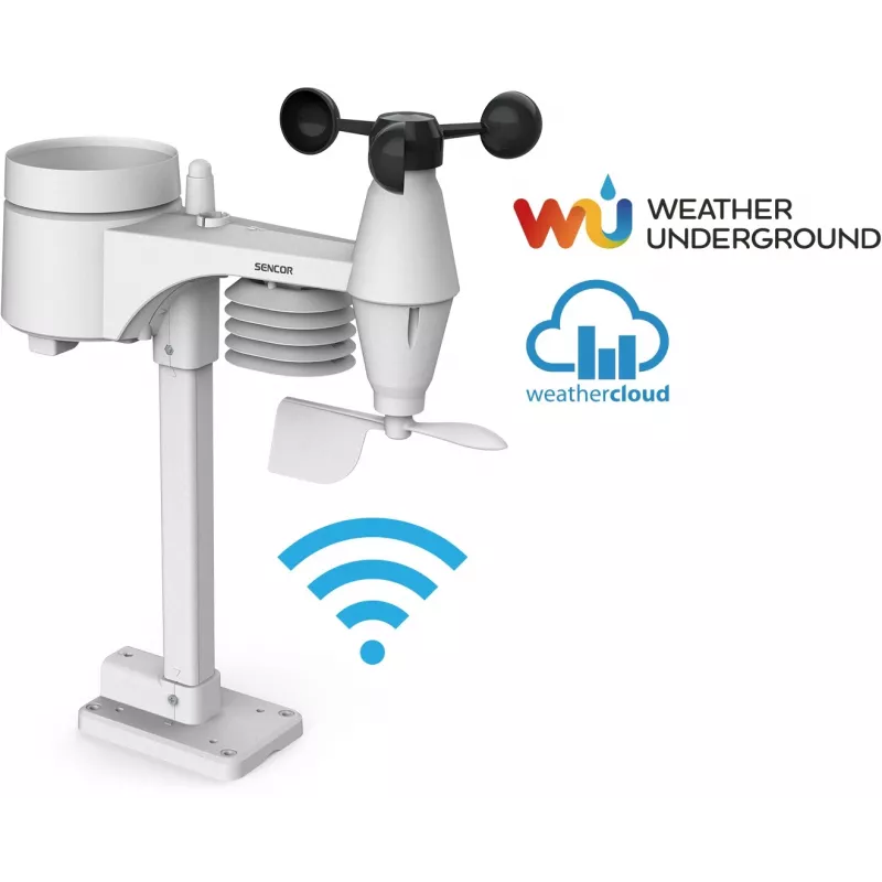 Sencor SWS 9898 Estación meteorológica Wi-Fi profesional con sensor 5-in-1, negra