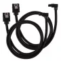 Corsair CC-8900282 cable SATA Premium con malla, acodado, 60 cm, negro, pack de 2