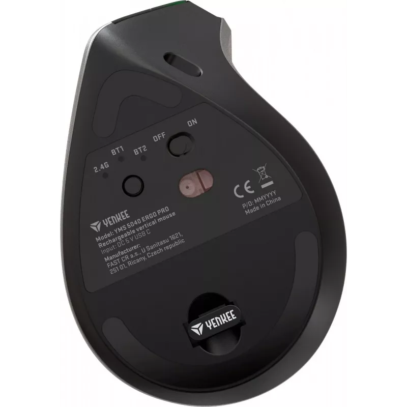Ratón inalámbrico vertical Dual 2.4GGz/BT5.0/BT3.0 a pilas