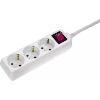 Regleta de enchufes AS Schwabe 11361 — toma Schuko blanca con interruptor, 1 ud.