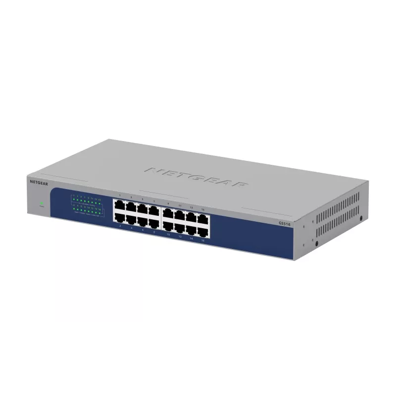 NETGEAR GS516-300EUS Switch de red No gestionado Gigabit Ethernet (10/100/1000) Gris
