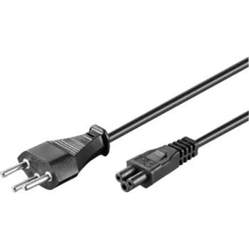 Wentronic Goobay cable de alimentación suizo, 1,8 m, negro - conector macho suizo (tipo J, SEV 1011) > conector hembra C5 (93960)