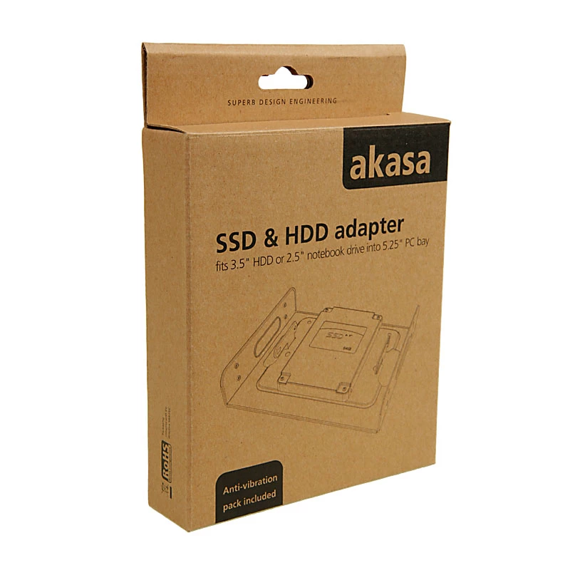 Akasa AK-HDA-01 - adaptador de bahía de unidad - de 5,25 a 3,5 / 2,5 (de 8,9 cm a 8,9 / 6,4 cm)