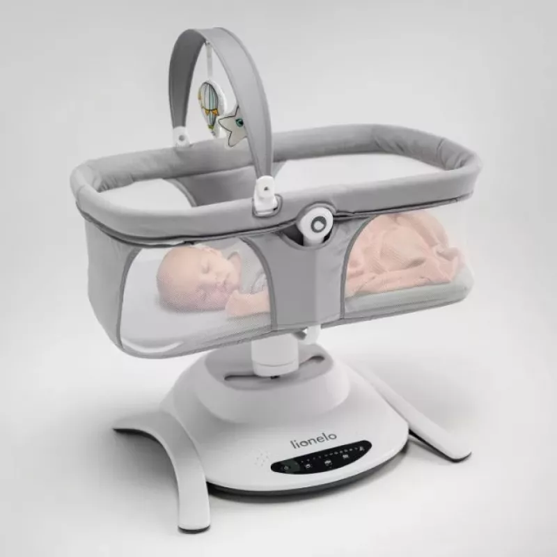 Cuna / cuna mecedora Lionelo Bella Set Gris Hormigón – cuna con función de balanceo