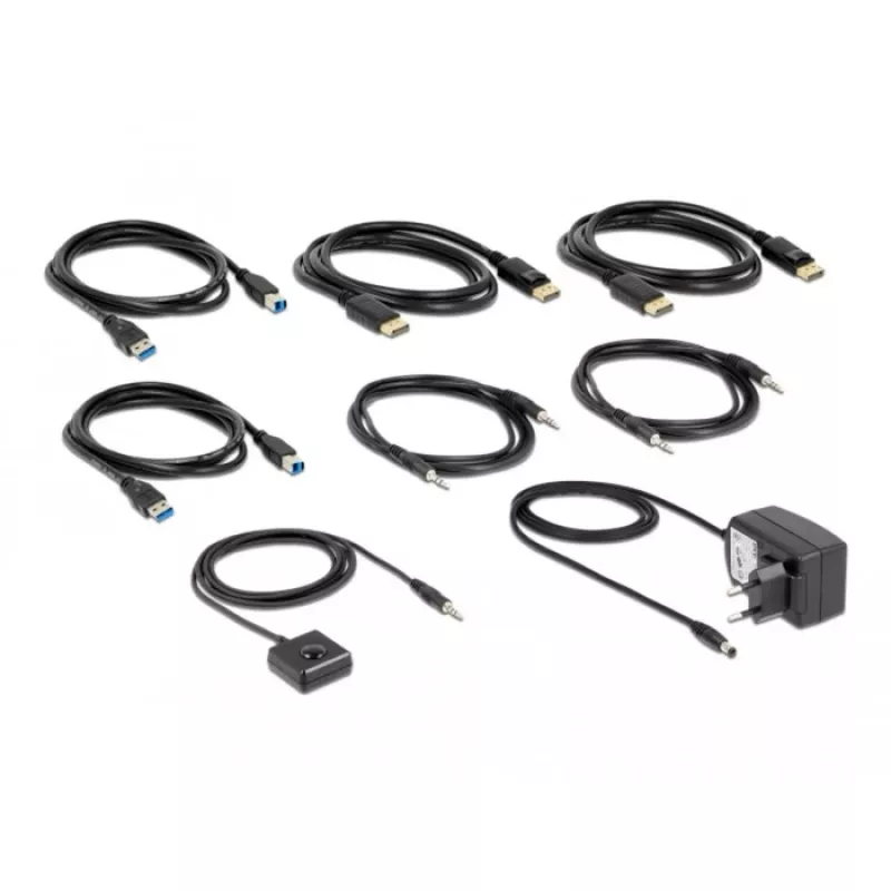 Conmutador KVM DeLOCK DisplayPort 1.4 8K 60Hz USB Audio