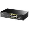 Switch de red Cudy FS1010PG — 10/100 Mbps, 8 puertos PoE, 2 uplink, presupuesto PoE 120W, carcasa metálica
