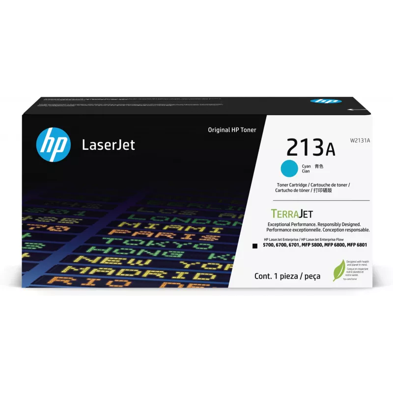 Tóner HP 213A W2131A hasta 3000 páginas cian