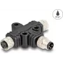 DeLOCK M8 T-splitter codificación A 3 polos 1 x conector macho a 2 x conector hembra conexión en paralelo