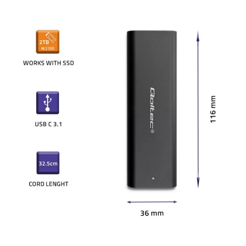 Caja | carcasa para discos M.2 SATA SSD | NGFF | USB Type-C