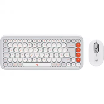 Logitech POP Icon Combo Bluetooth QWERTZ Swiss Naranja Blanco ratón