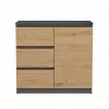 Cómoda Top e shop Topeshop 1D3S 80×40×75 cm, roble artisan antracita mate