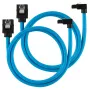 Cable SATA con funda premium en ángulo Corsair, azul 60 cm - pack de 2