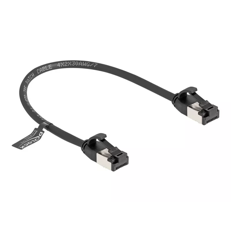 Cable de red DeLOCK cable RJ45 conector macho a conector macho Cat.8.1 0,25 m negro