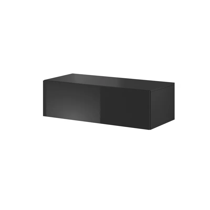 Conjunto de armarios de salón Cama VIGO SLANT 3 negro/negro brillante