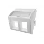 Adaptador 45x45 2xRJ45 en ángulo convexo Alantec OS022 — Adaptador en ángulo RJ45 de 2 puertos