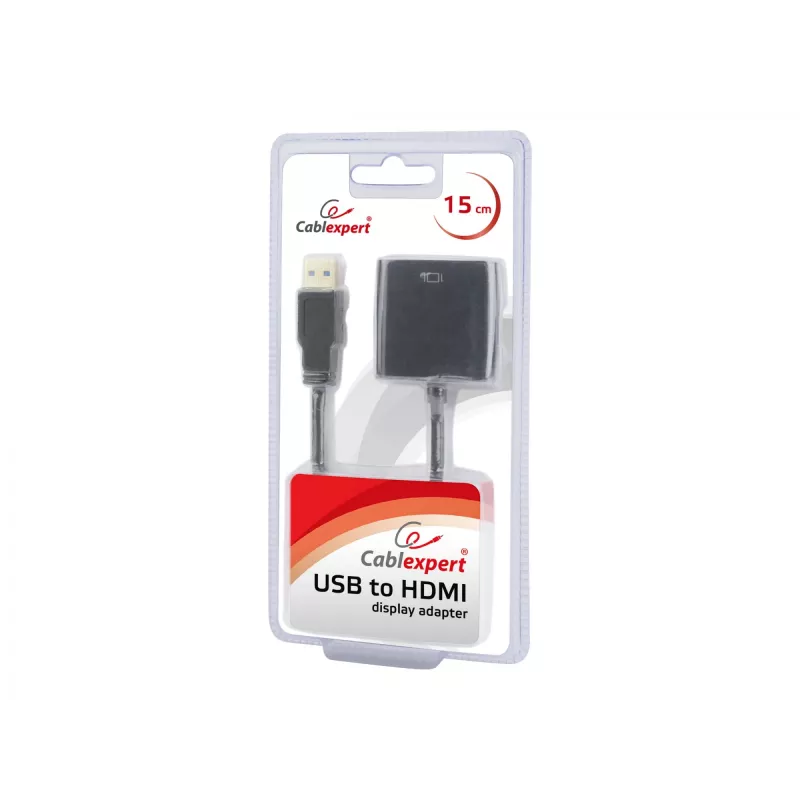 Adaptador gráfico USB GEMBIRD A-USB3-HDMI-02, salida HDMI, hasta 1920x1080, negro, 36 g