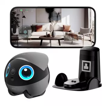 EnaBot Ebo Air 2 Plus robot móvil de vigilancia doméstica con cámara IA, gris