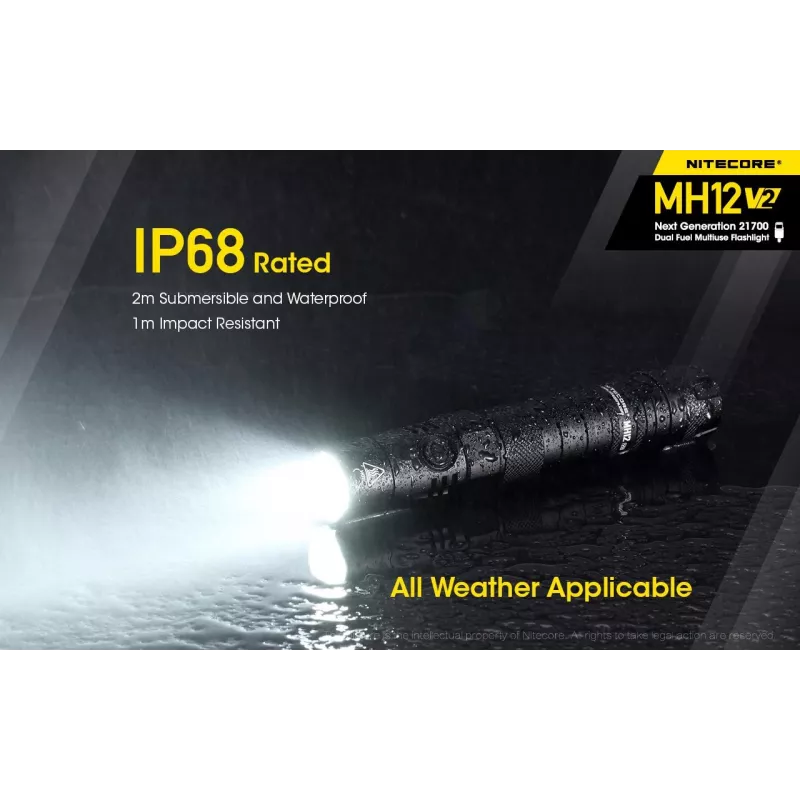 Linterna de mano Nitecore MH12 V2 Negra