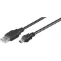 Goobay cable USB 2.0 Hi-Speed 1 m, negro, 1 m - conector macho USB 2.0 (tipo A) > conector macho USB 2.0 mini (tipo B, 5 pines) (45740)