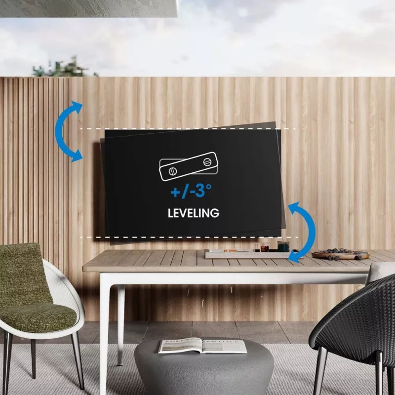 Soporte de pared de exterior Manhattan para televisores y monitores, totalmente articulado, para pantallas de 37-65 inch, VESA 200x200-600x400 mm, hasta 50 kg, resistente a la intemperie, negro