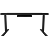 Escritorio gaming de altura ajustable con dos motores, función sentado/de pie, cargador inalámbrico, iluminación RGB, panel de control y puertos USB, tablero de vidrio templado, negro