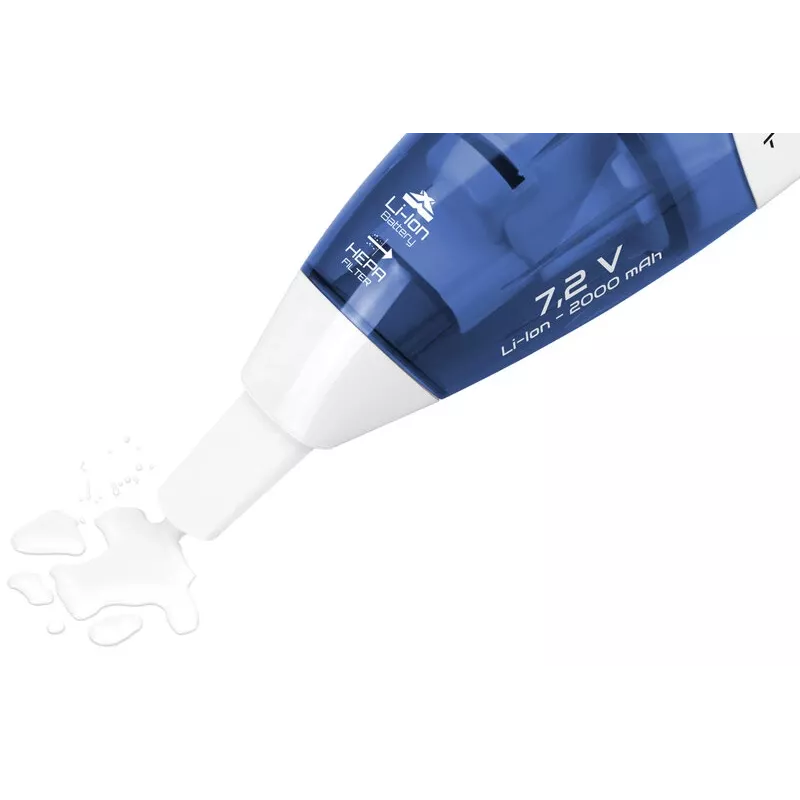 ETA Verto ETA144290000 aspirador de mano sin cable, 7,2 V, en seco y húmedo, HEPA, 0,5 l, autonomía de 15 min, blanco/azul