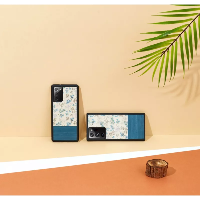 Funda para móvil Man and Wood para Samsung Galaxy Note 20 Ultra — Flor azul sobre negro