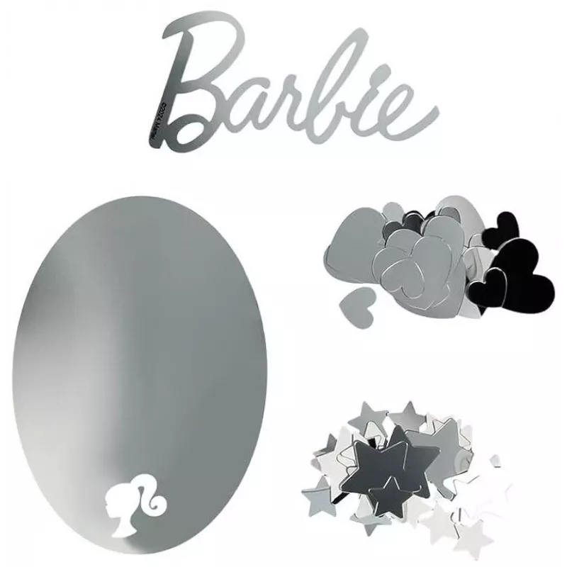 Pegatina de pared espejo Paladone PP13751BR diseño Barbie – pegatina decorativa autoadhesiva de lámina de espejo