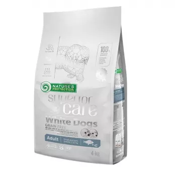 Pienso seco para perros nature’s protection White Dogs GF White Fish Adult Small 4 kg — sin cereales, proteína 24%, grasa 13%