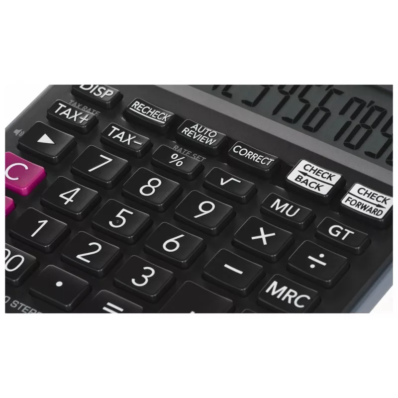 Casio MJ-120D Plus calculadora de sobremesa, 12 dígitos, con pilas/solar, negra